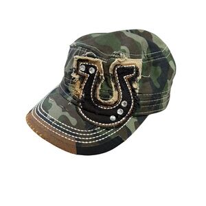 Y2K cadet style camo hat